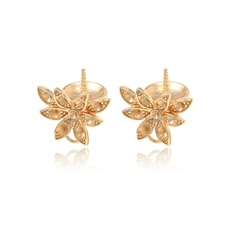 5 pendentif à breloque florale strass embelli 14K GF perle semi-percée perle vierge