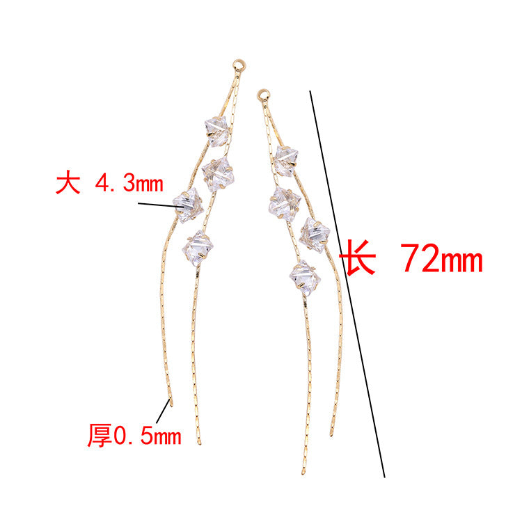 10 pendentif à breloque pompon chaîne serpent orné de strass 14K GF