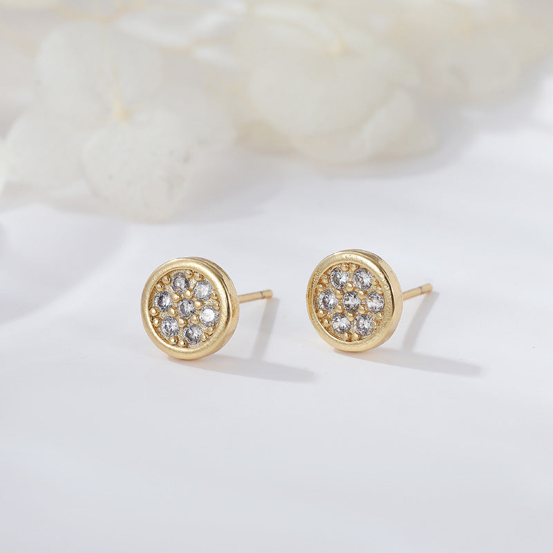 Boucles d'oreilles à tige rondes en forme d'ange 4 étoiles, goutte d'eau, papillon, ornées de strass 14K GF