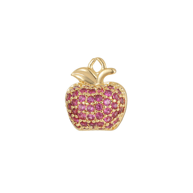 2 Feuilles Étoile Chat Flash Pomme Carré Hexagone Charme Pendentif Strass Embelli 14K GF