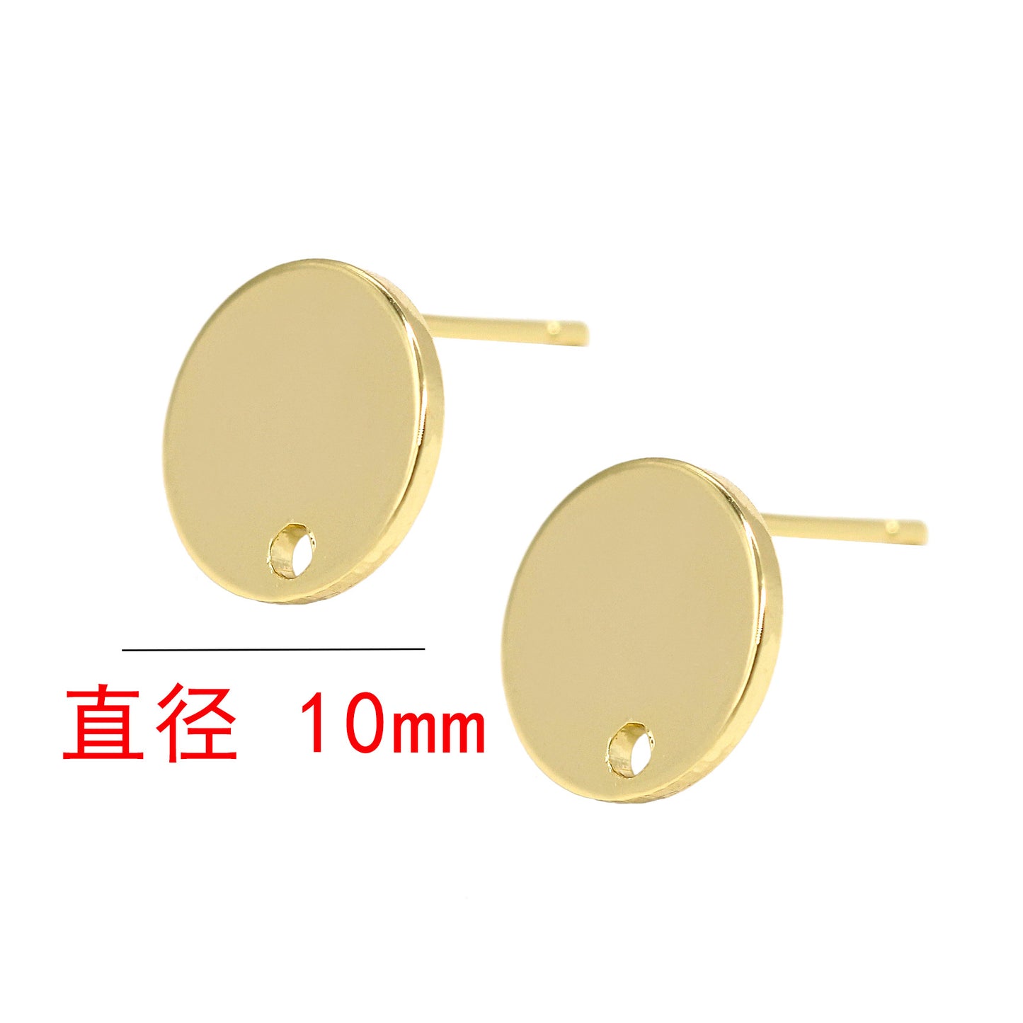 10 boucles d'oreilles à tige hexagonales en forme d'étoile ronde brillante avec boucle 14K GF