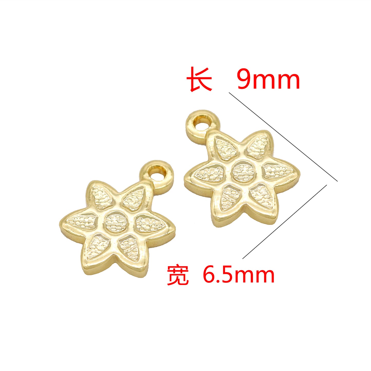 10 pendentif à breloque florale 14K GF