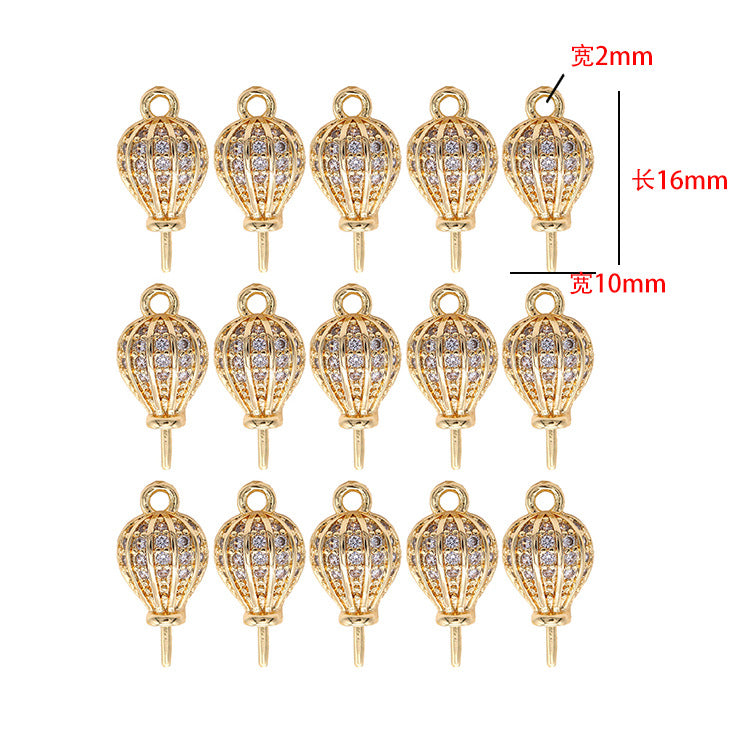 2 pendentif à breloque ballon strass embelli 14K GF perle à moitié percée perle vierge