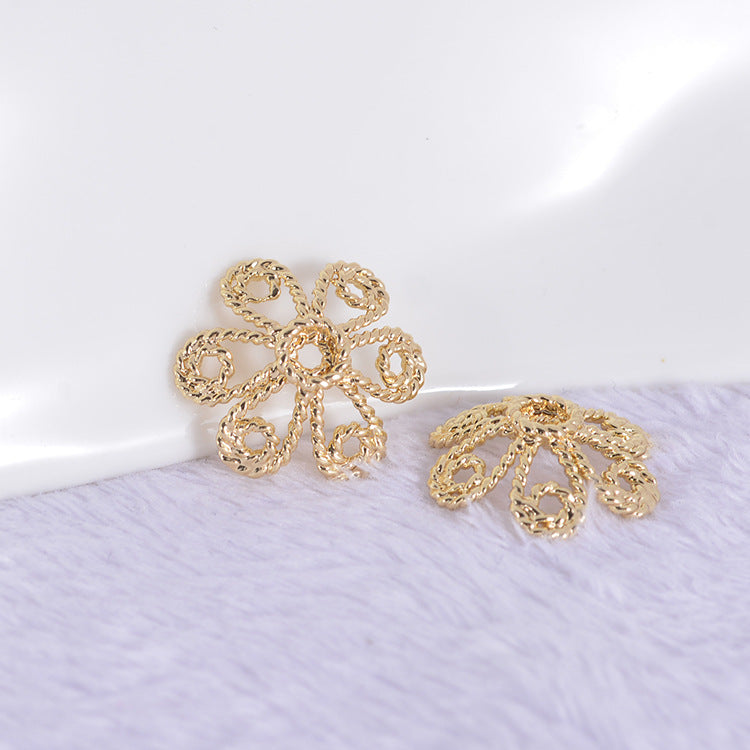 20 capuchons de perles florales, tasse 14K GF, entretoise de perles de charme
