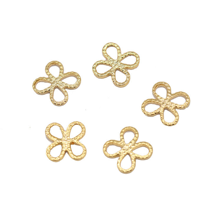50 connecteur de charme floral creux 14K GF