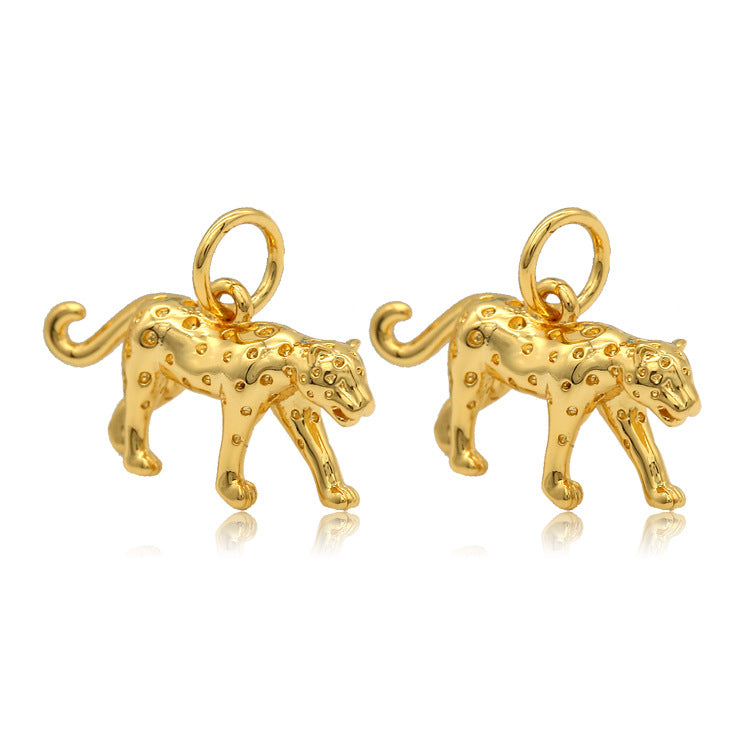 5 Leoparden-Charm-Anhänger 14K GF