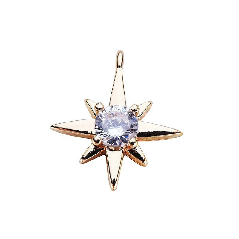 Pendentif à breloque 20 étoiles orné de strass 14K GF