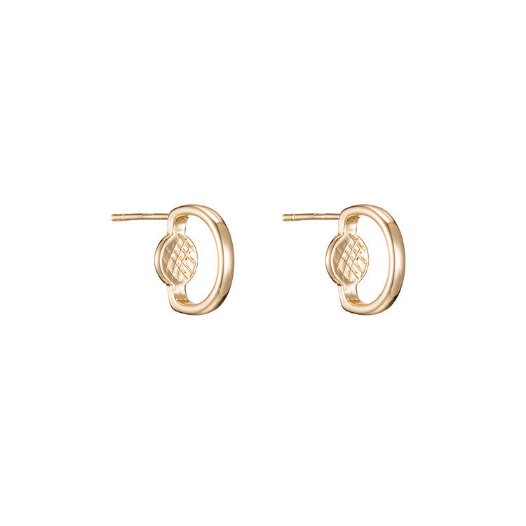 Boucles d'oreilles à 4 cercles ronds avec coussinets, 14 carats GF