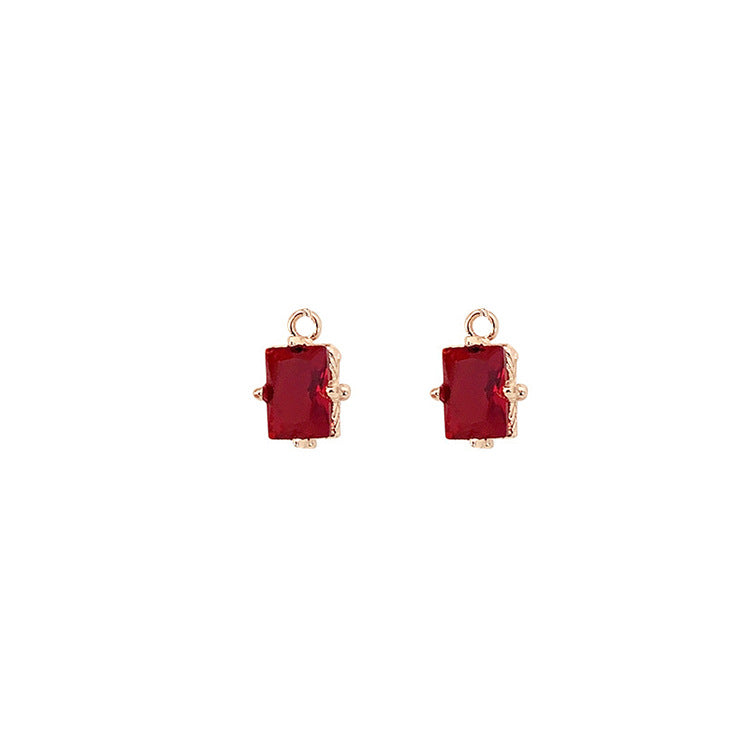 10 pendentifs à breloque rectangulaires, connecteur à Double boucle, ornés de strass, 14K GF