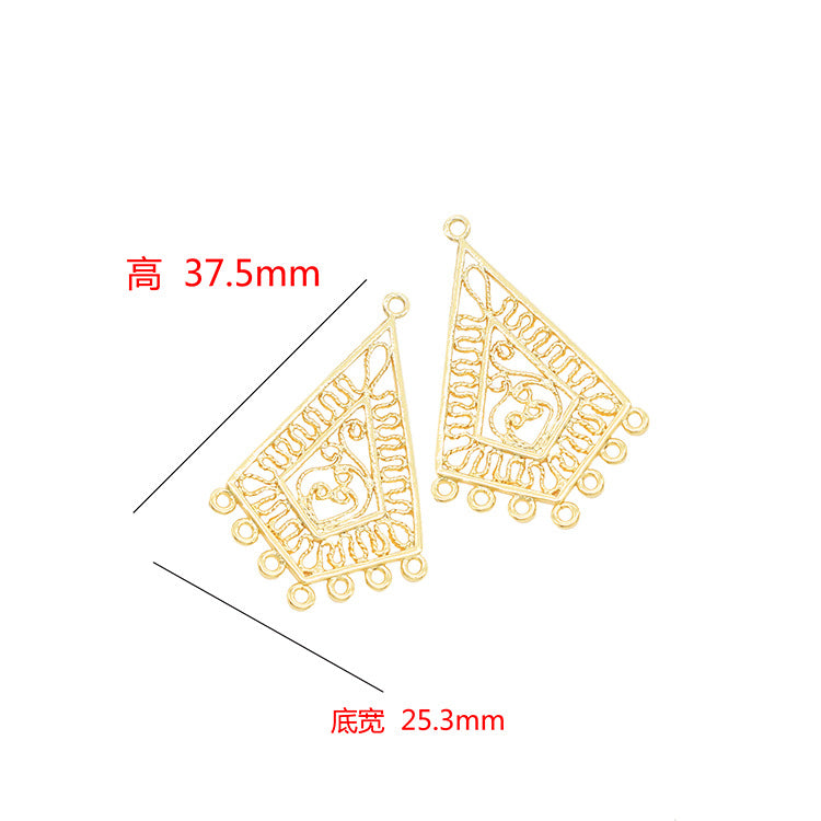 10 pendentifs à breloques en forme de diamant à boucles multiples 14K GF