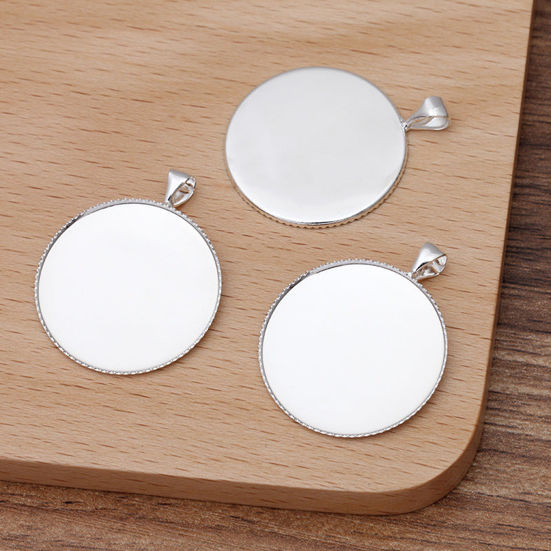 100 Serrated Edge Bezel Cup Charm Pendant Silver Plated 20mm 25mm Round Cabochon Blank Base Gemstone Setting