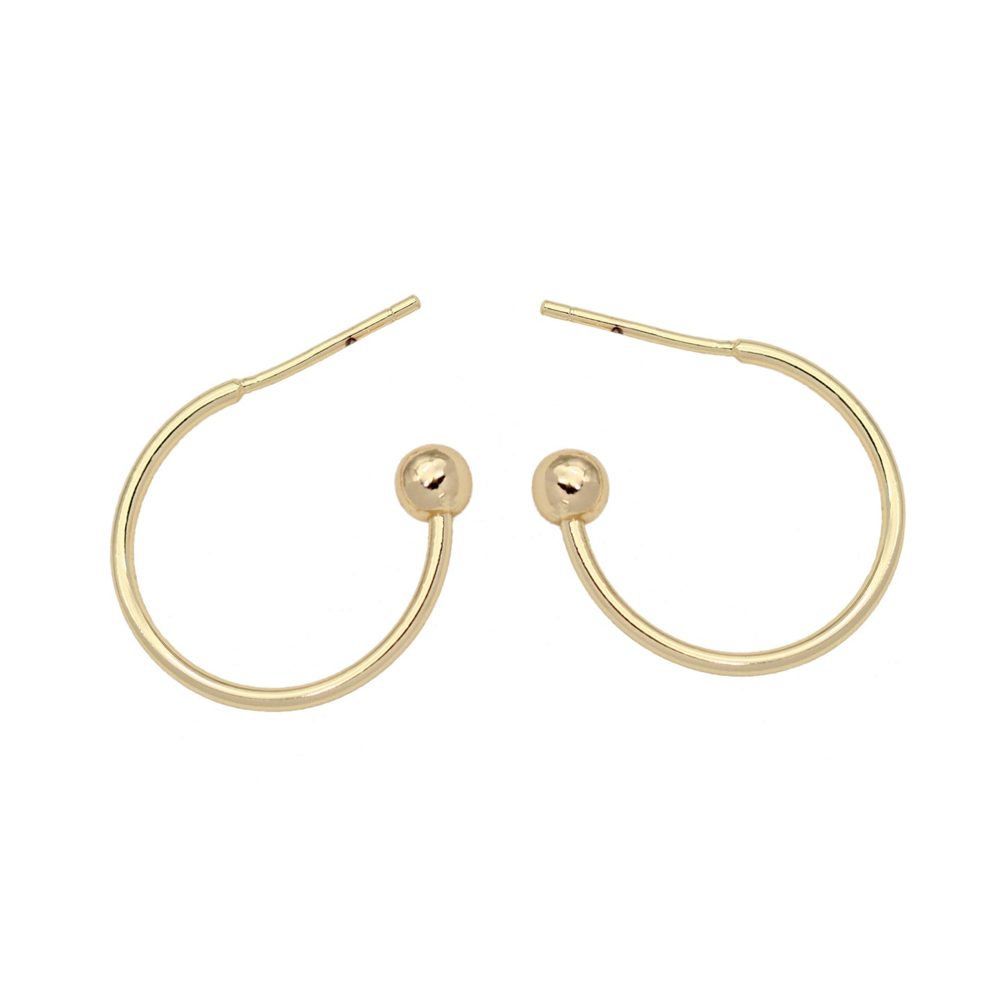 10 Ohrstecker mit runden Perlenenden, 14 Karat GF