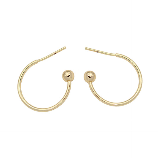 10 Ohrstecker mit runden Perlenenden, 14 Karat GF