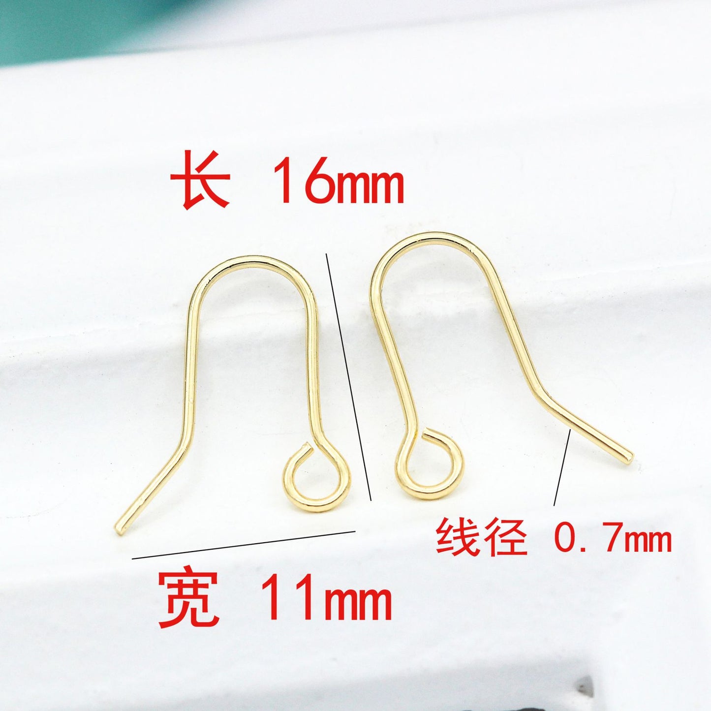 200 boucles d'oreilles à crochet uni 14K GF