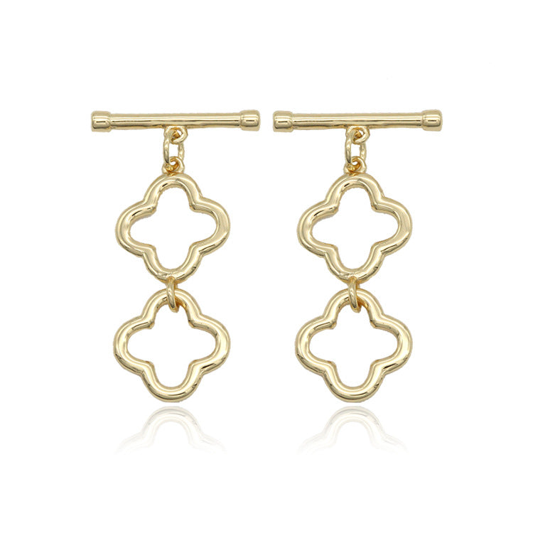 2 Sets Floral Circle OT Clasp 14K GF Clasp for Necklace Bracelet 20x35mm - 20mm