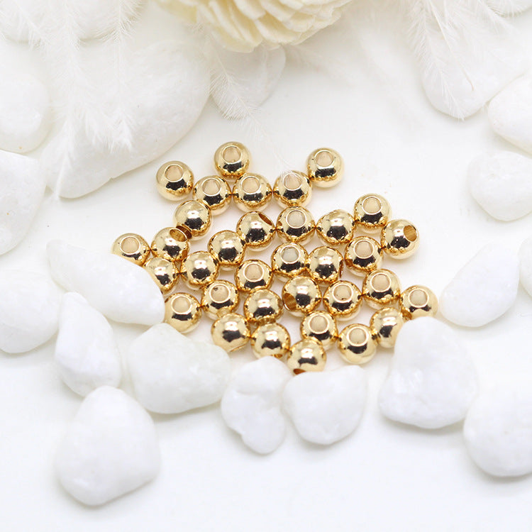 2000 Perle ronde brillante 14K GF Cuivre Charme Perles Entretoise