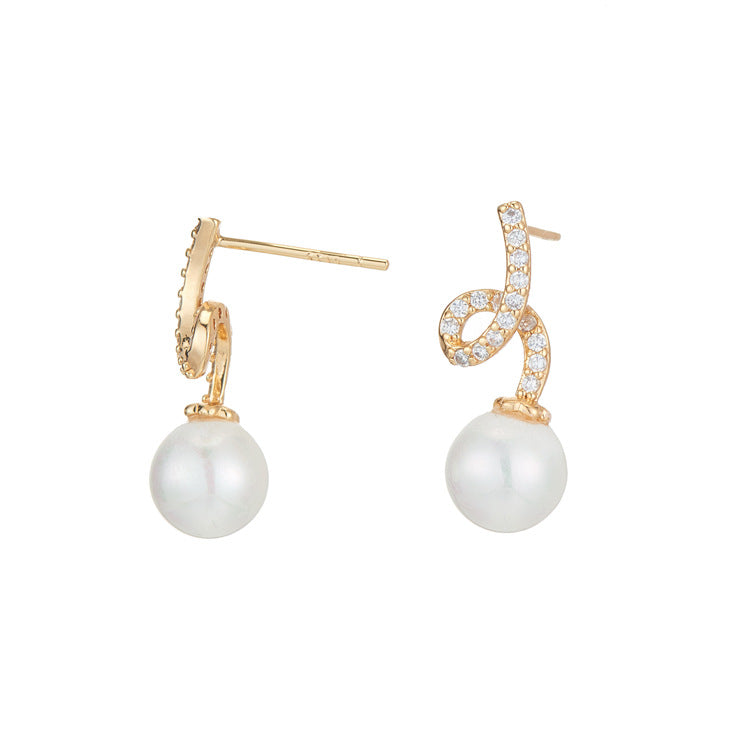 4 boucles d’oreilles à tige de vigne torsadées ornées de strass 14K GF boucle d’oreille à moitié percée perle vierge