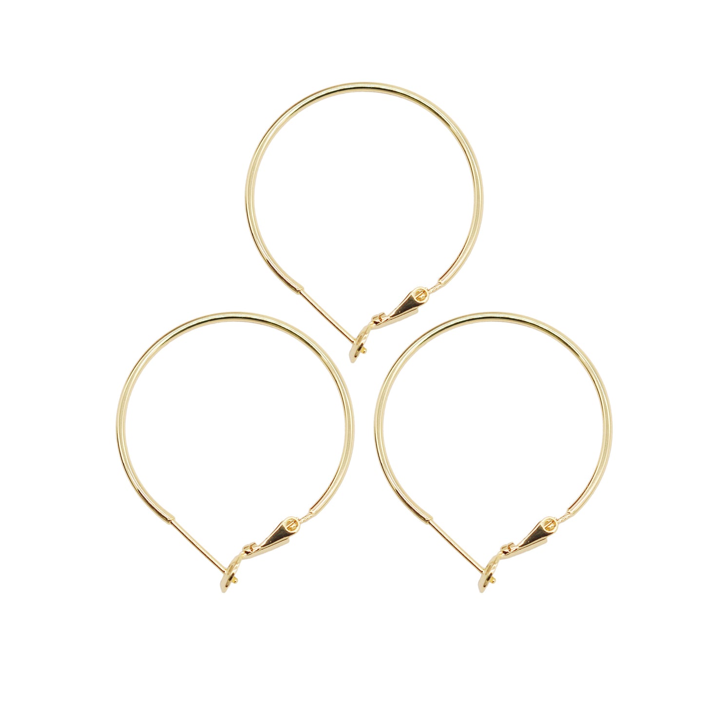 4 boucles d'oreilles grand cercle uni 14K GF Earing