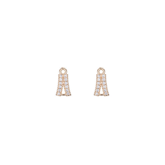 Pendentif à breloque 2 triangles orné de strass 14K GF