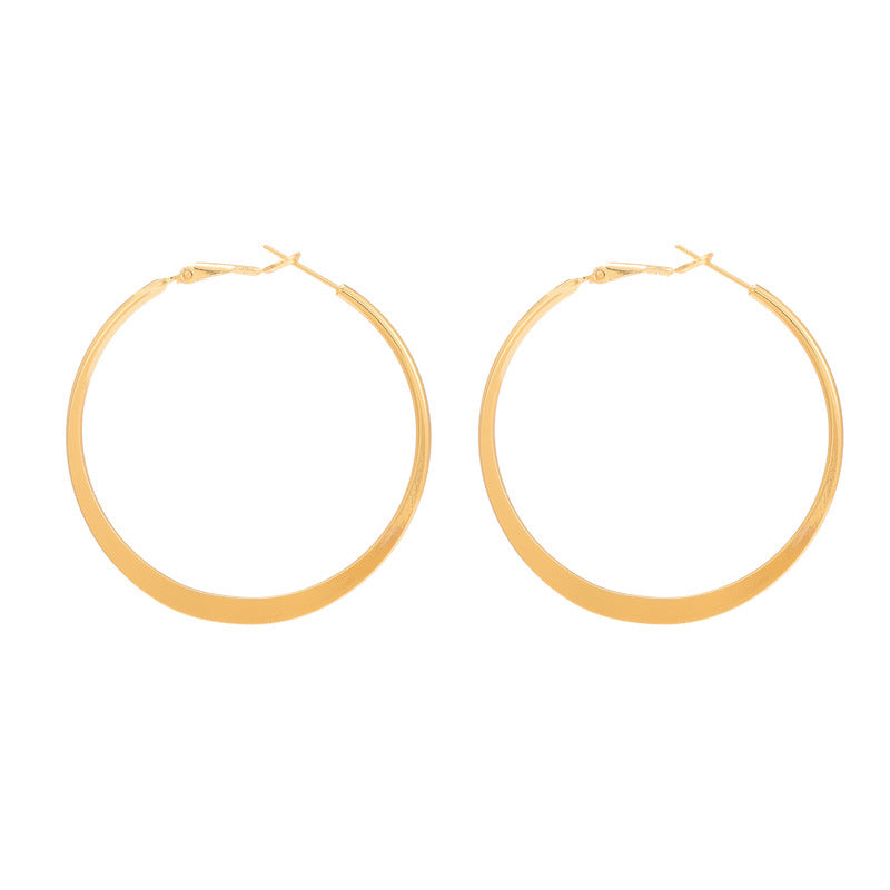 4 boucles d'oreilles créoles épaisses en cercles torsadés 14K GF Earing