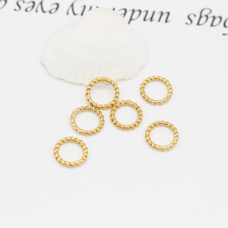 10 Carved Twisted Round Circle Charm Pendant 14K GF