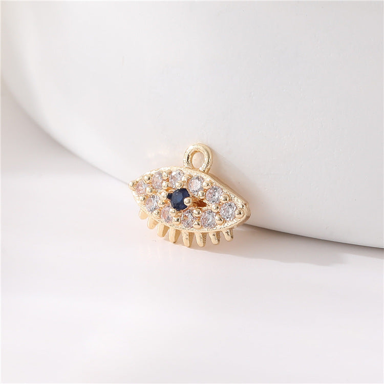2 pendentif à breloque en forme de croix en forme de goutte d'eau orné de strass 14K GF