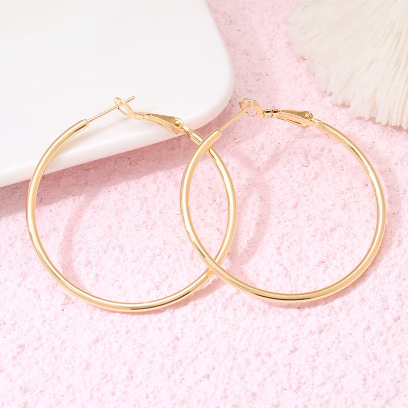 4 boucles d'oreilles créoles épaisses en cercles torsadés 14K GF Earing