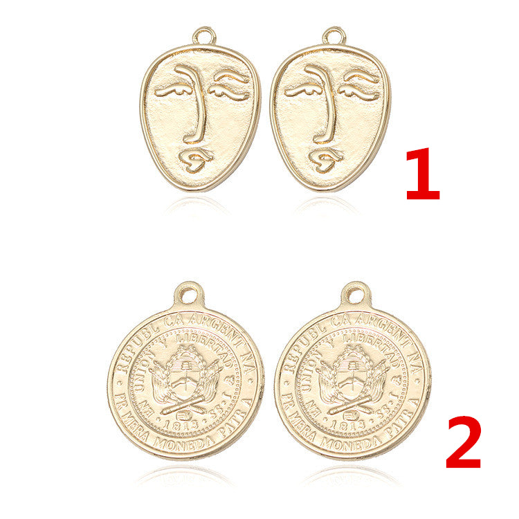 2 pendentifs à breloque en forme de portrait floral 14K GF