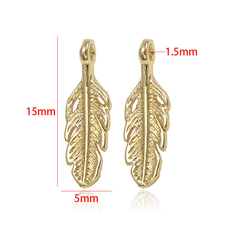 Pendentif à breloque 10 plumes 14K GF