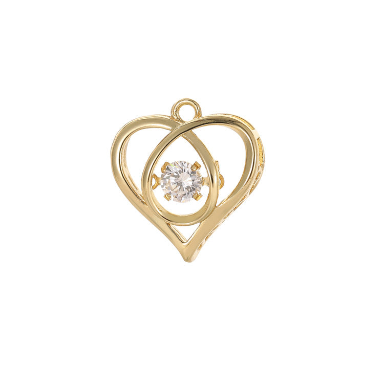 2 coeur nuage musique lune oeil serpent charme pendentif strass embelli 14K GF