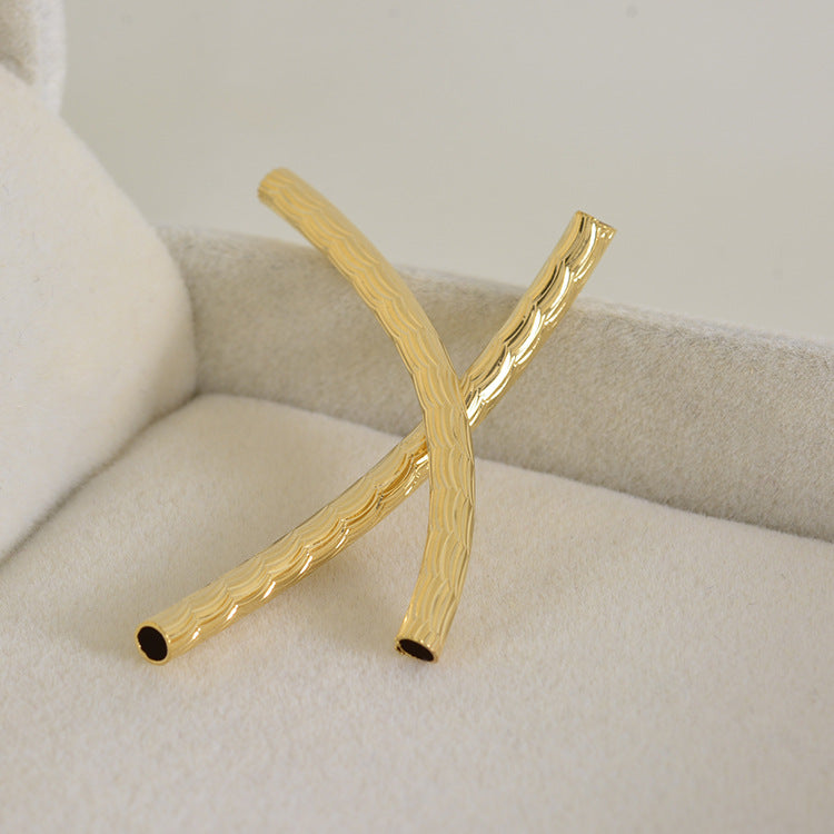 20 perles de charme de tuyau sculpté courbé 14K GF entretoise de perles