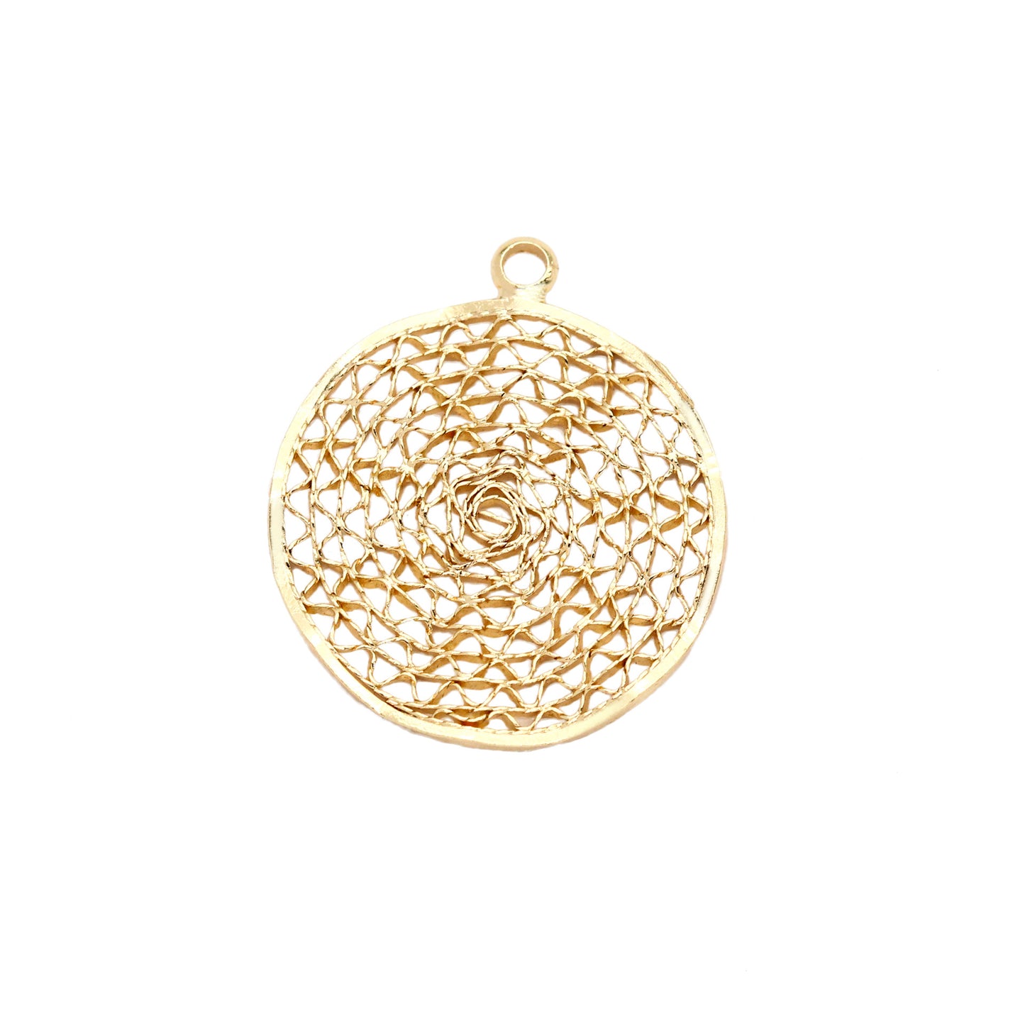 10 pendentif à breloque rond creux 14K GF