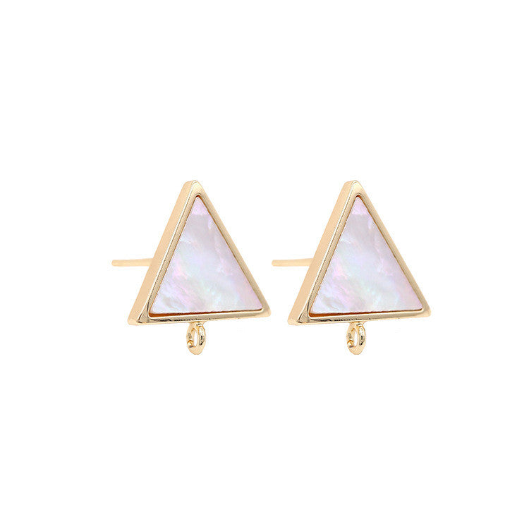 4 boucles d'oreilles triangle carré avec boucle d'oreille ornée de coquille 14K GF