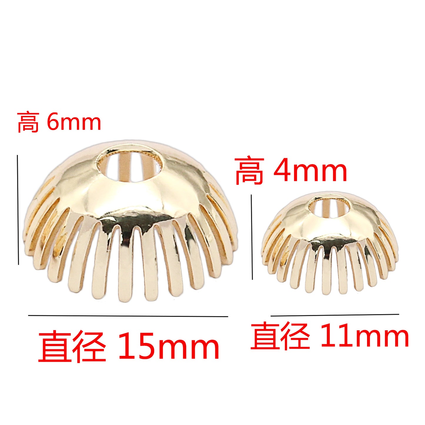 10 capuchons de perles rondes, entretoise de perles de charme 14K GF