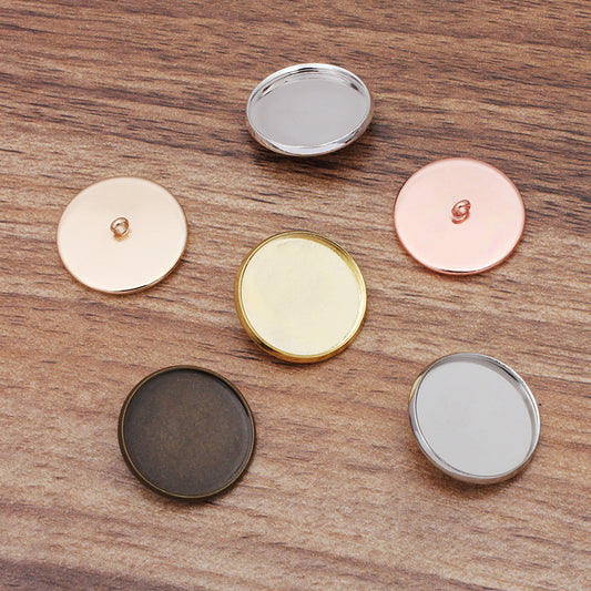 50 bouton de coupe de lunette à bord uni 18KGP 12mm 14mm 16mm 18mm 20mm cabochon rond base vierge réglage de pièce de pierre précieuse