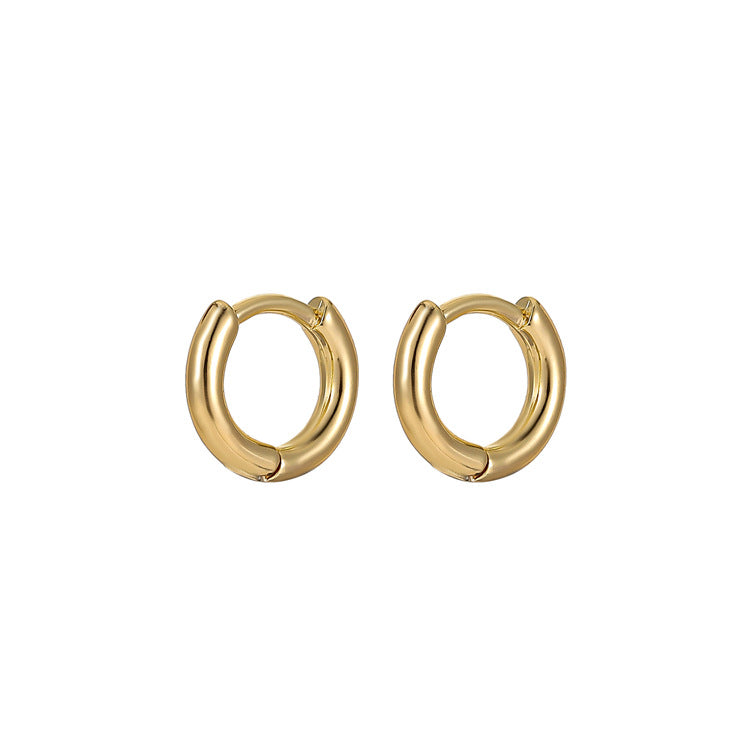 4 boucles d'oreilles créoles unies 14K GF