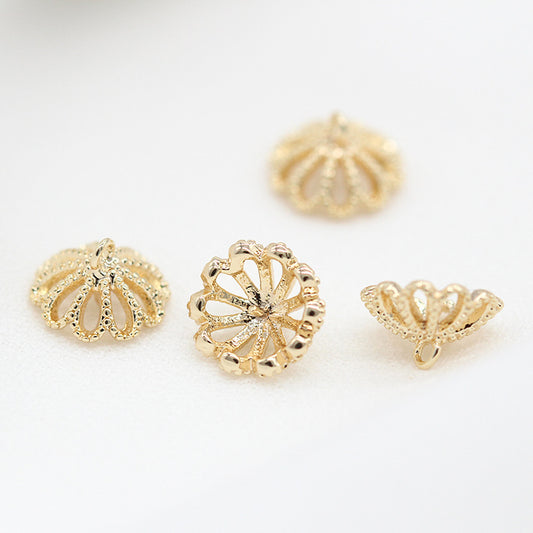 20 pendentif à breloque florale creuse 14K GF perle semi-percée perle vierge