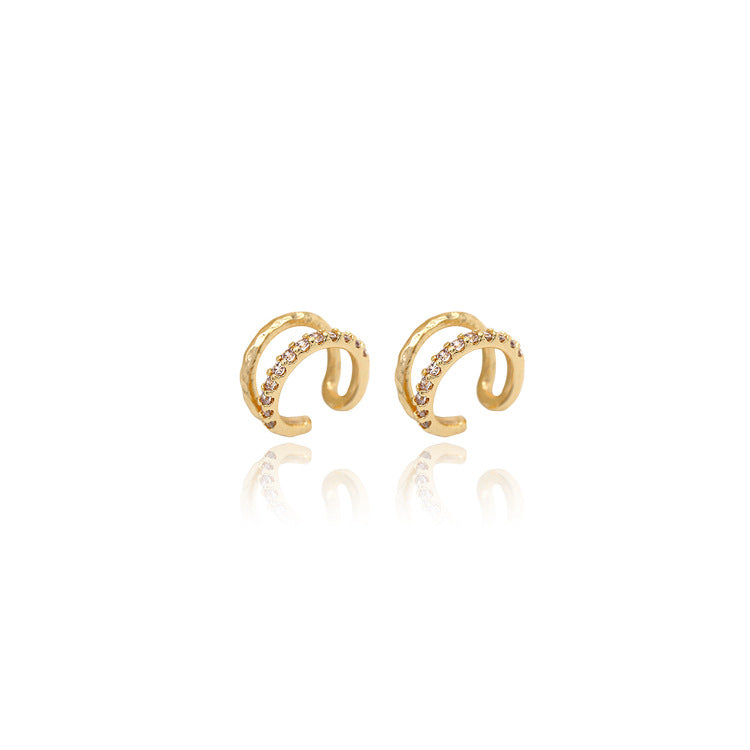 4 boucles d'oreilles earcuff grimpeur sans piercing boucle d'oreille strass embelli 14K GF boucle d'oreille