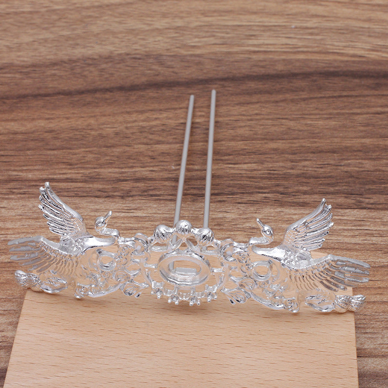 5 Phoenix Floral Charm Haargabel Haarnadel 18KGP 5mm 10x15mm Rund Oval Cabochon Blanko Basis Edelstein Stück Fassung