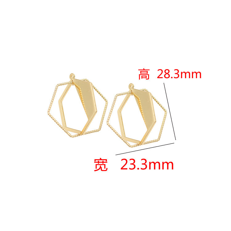 Pendentif à breloque 5 hexagones 14K GF
