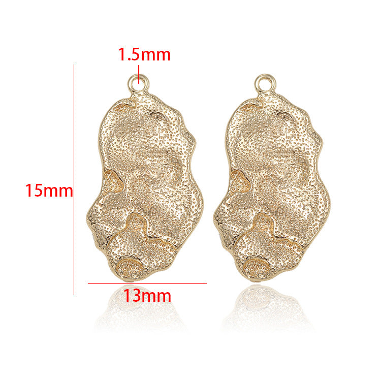 5 pendentif à breloque ronde martelé givré 14K GF