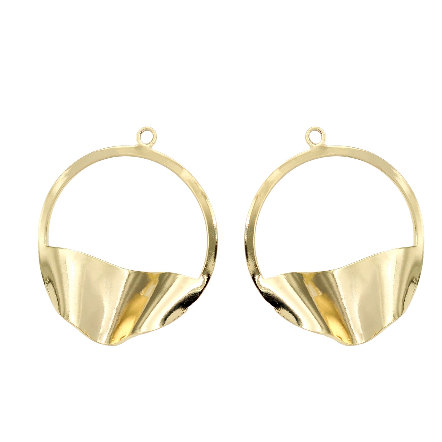 10 gebogene Kreis-Charm-Anhänger aus 14 Karat GF