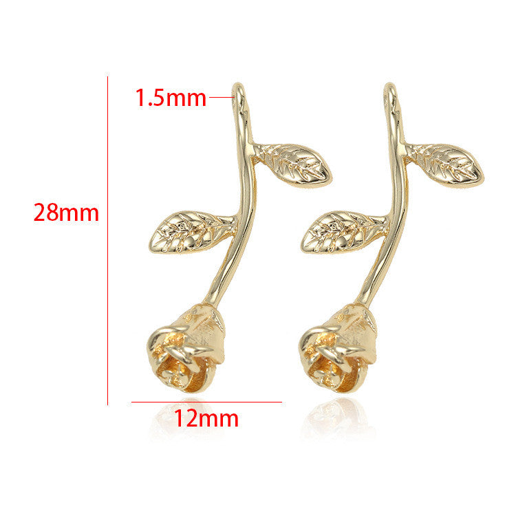 Pendentif à breloque florale 10 roses 14K GF