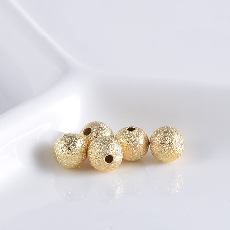 100 Charme de perles rondes givrées 14K GF Entretoise de perles