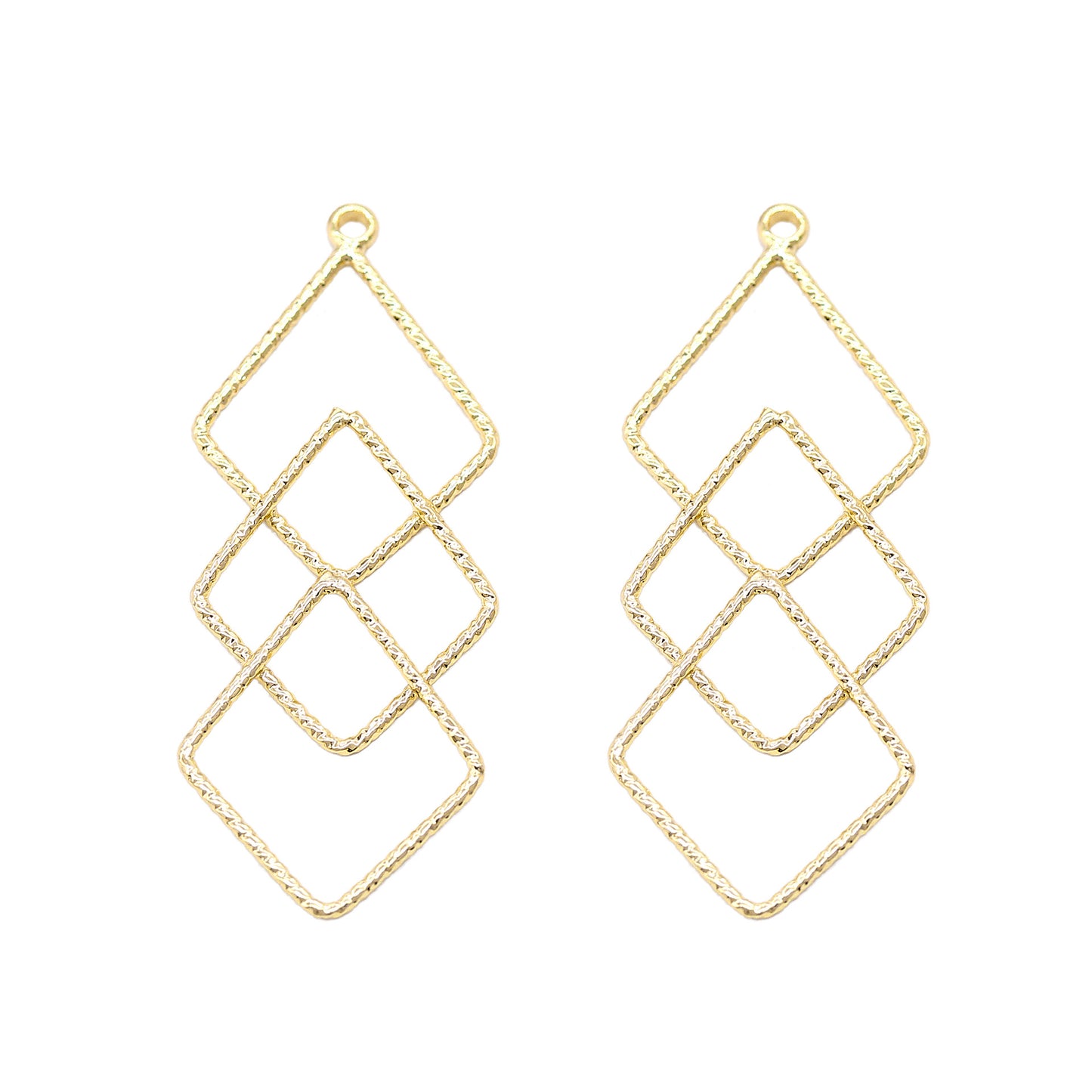 20 Pendentif à breloque cercle à trois diamants fondants 14K GF