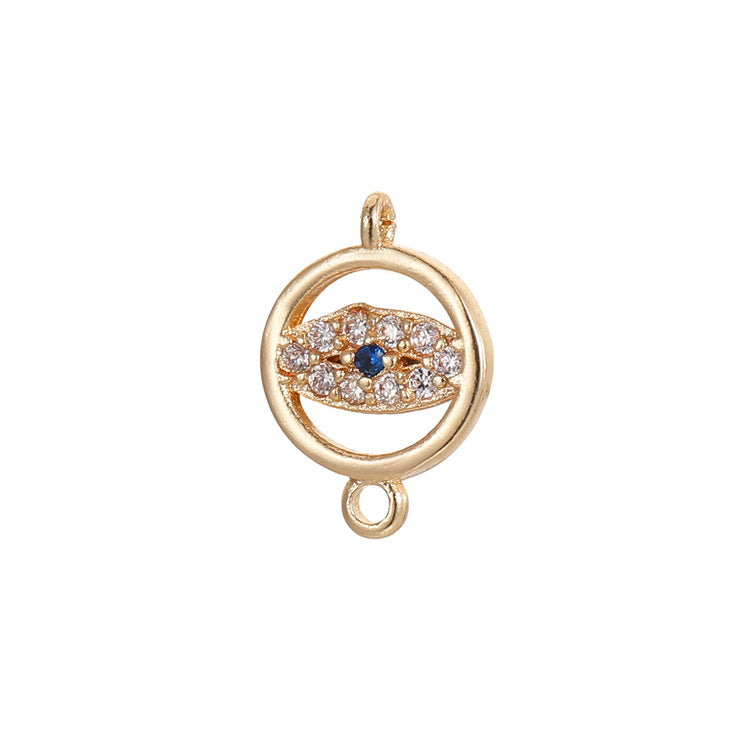 2 pendentif à breloque en forme de croix en forme de goutte d'eau orné de strass 14K GF