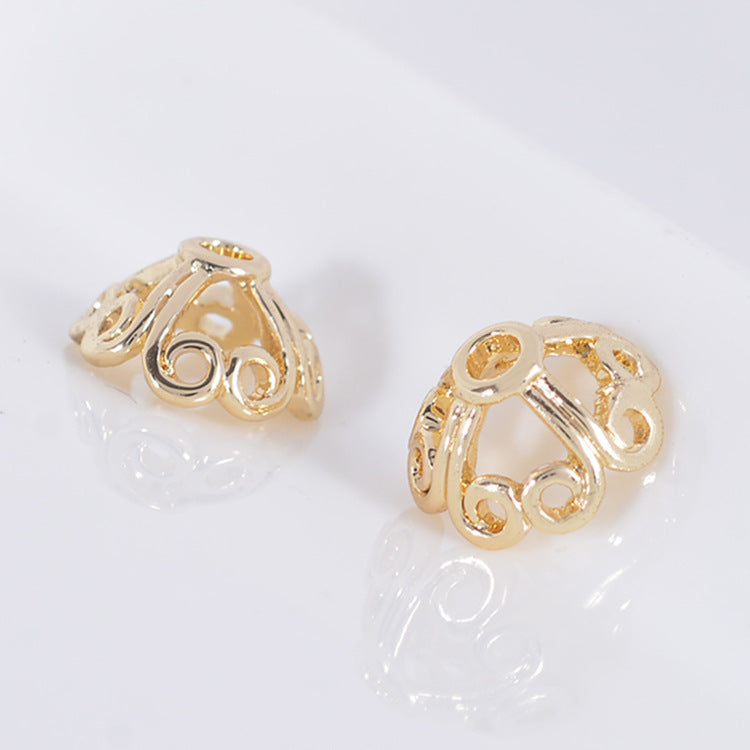 20 capuchons de perles florales, tasse 14K GF, entretoise de perles de charme