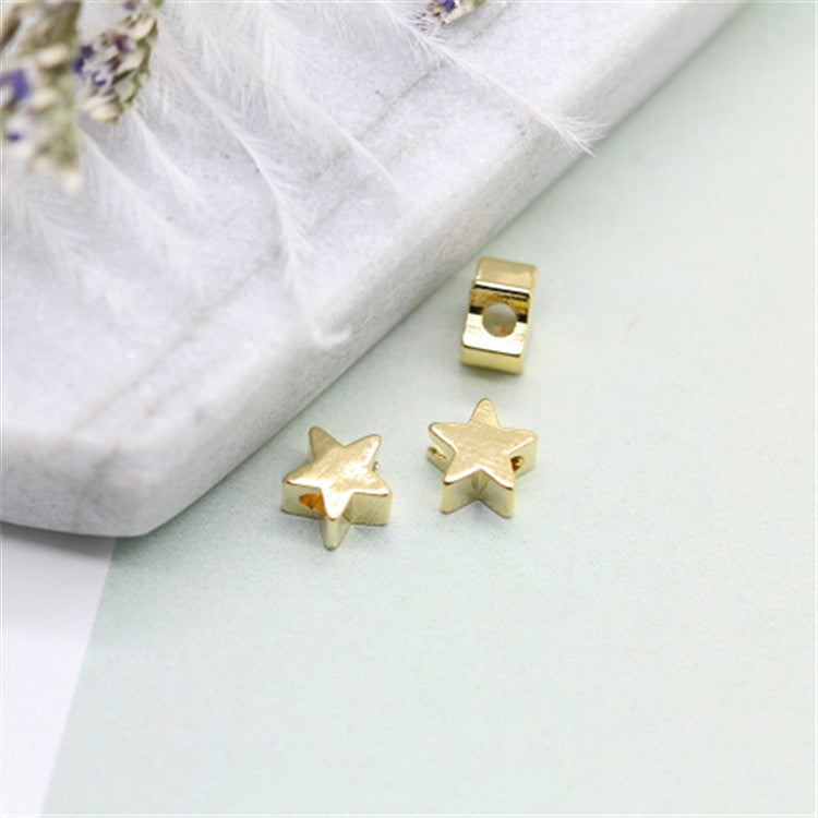 50 minuscules perles étoiles brillantes 14K GF Charm Beadwork Spacer