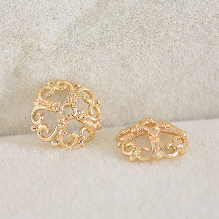 50 bonnets de perles florales, tasse 14K GF, breloques, entretoise de perles