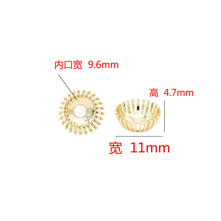 10 capuchons de perles florales, tasse 14K GF, entretoise de perles de charme